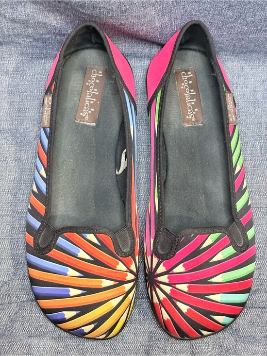 Hot Chocolate Design Shoes - Hot Chocolate Design “Artist” Women EU 37 US 7 Slip On Flats Colorful Pencils